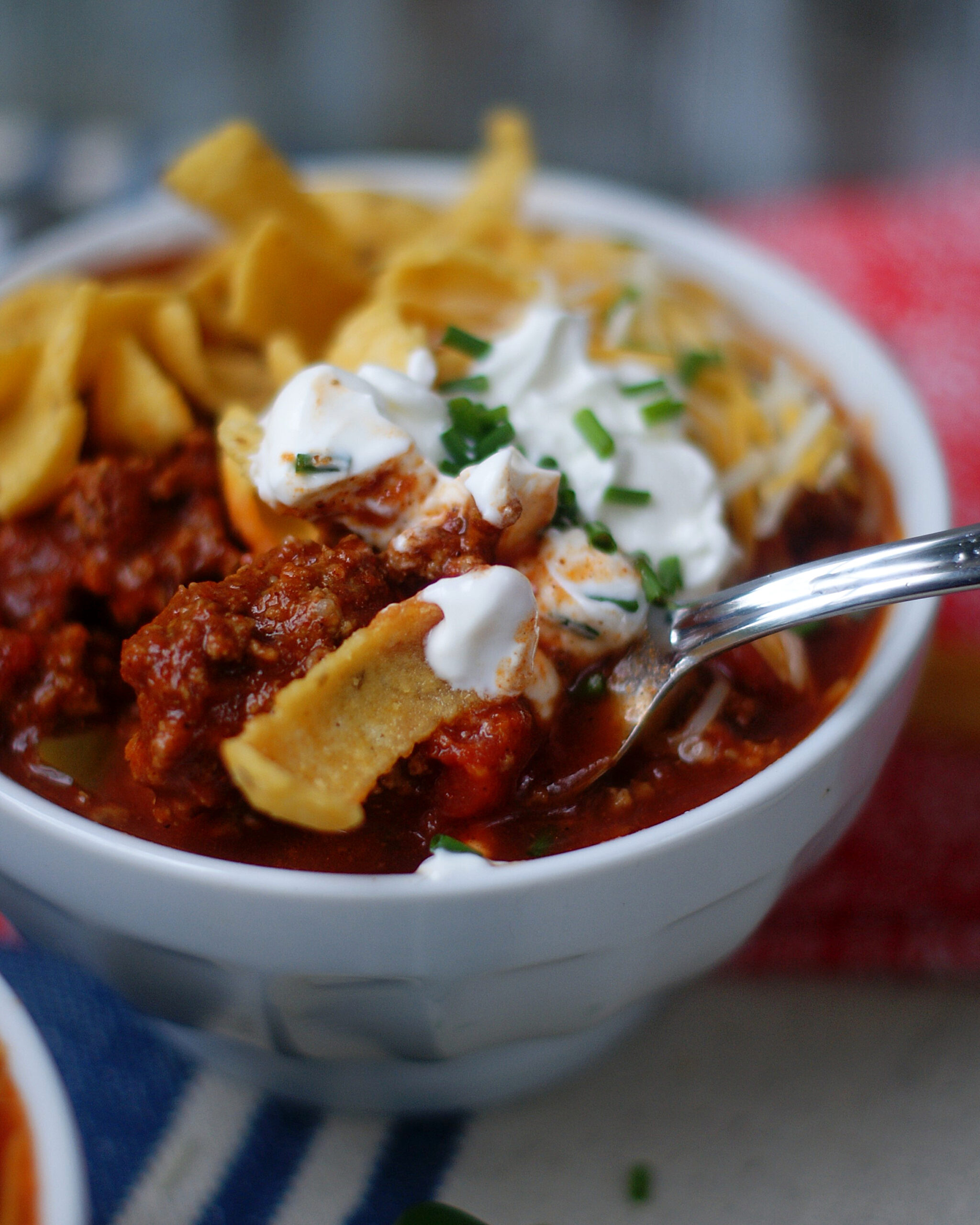 A spoonful of Texas Chili.