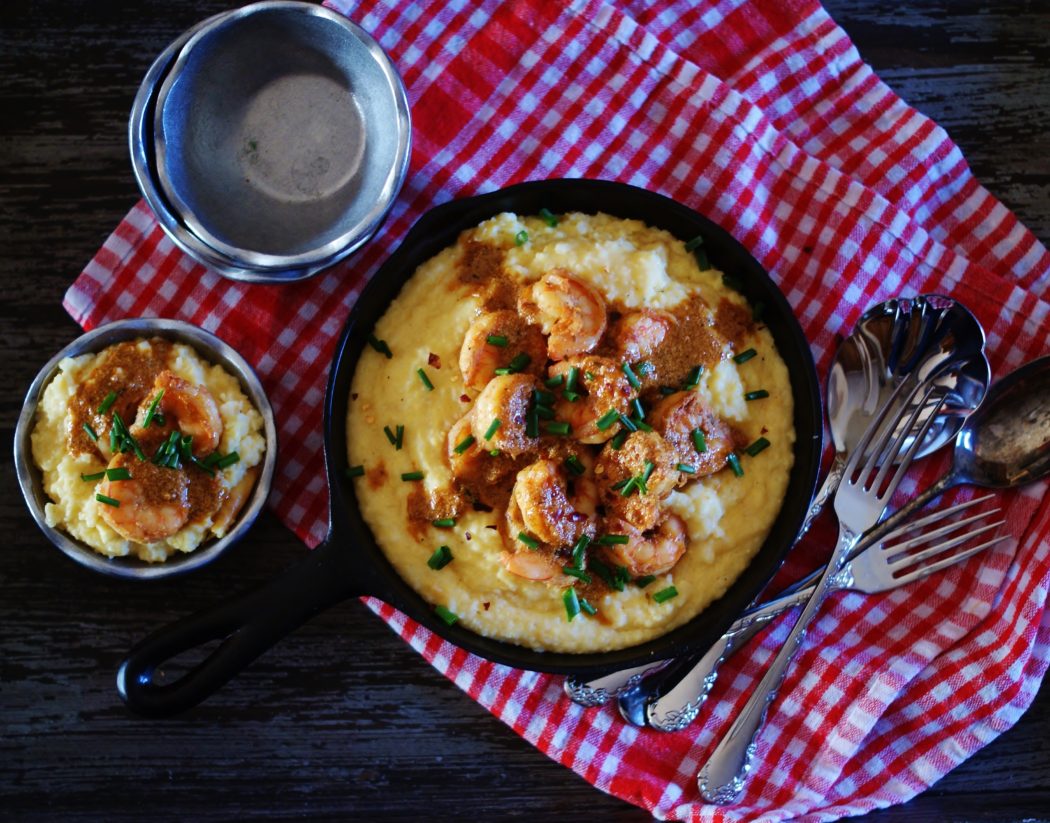 Smoked Gouda Cheese Grits & BBQ Shrimp southern discourse
