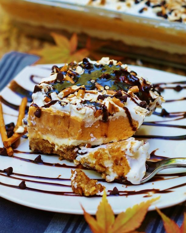 Pumpkin Chocolate Delight with Pretzel Crust Southern Discourse