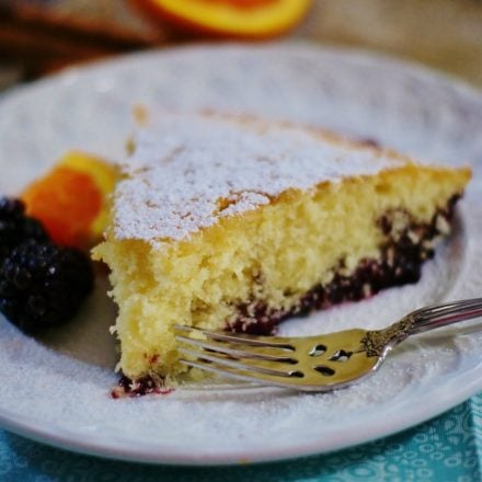 Slice of Buttermilk Blackberry Jam Cake