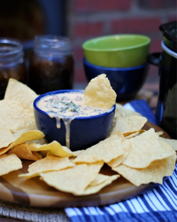 Queso Dip with Collard Greens & Sausage Southern Discourse