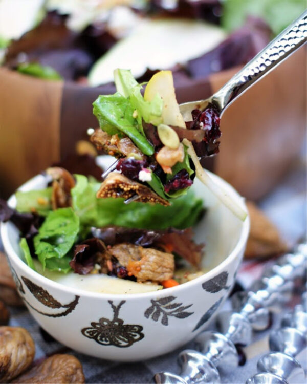 Autumn Pear Salad with Figs & Ginger Molasses Vinaigrette Southern