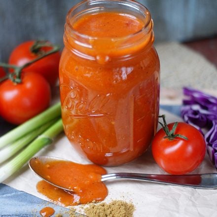 Jar full of homemade Catalina dressing