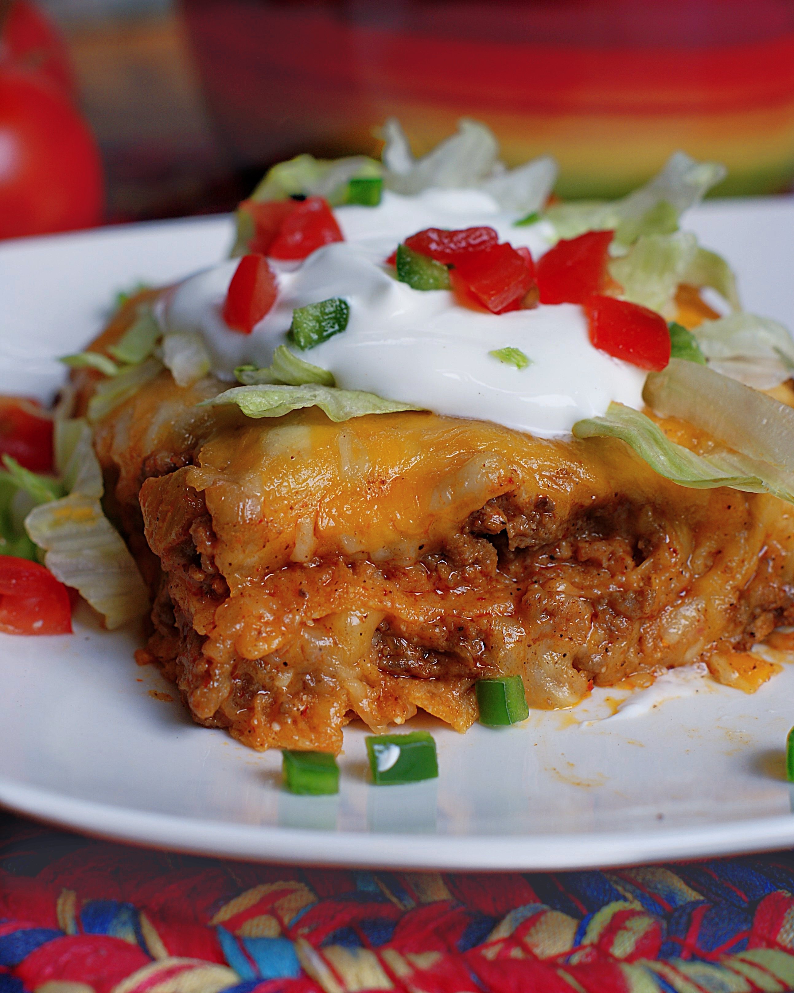 Layered Beef Enchiladas - Southern Discourse