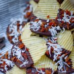Chocolate Dipped Potato Chips close up