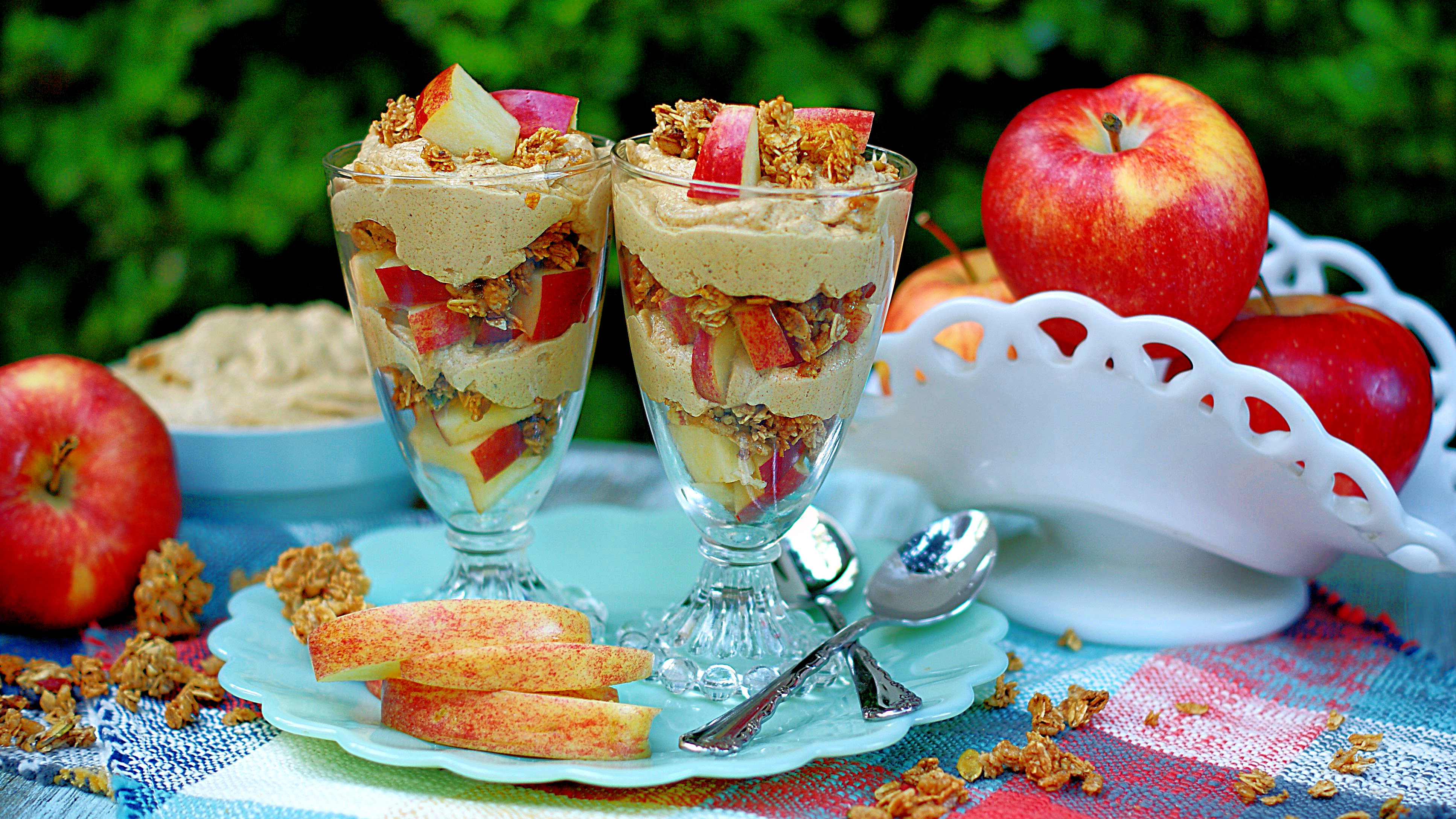 Peanut Butter Yogurt Parfait with Apples & Pumpkin Granola southern