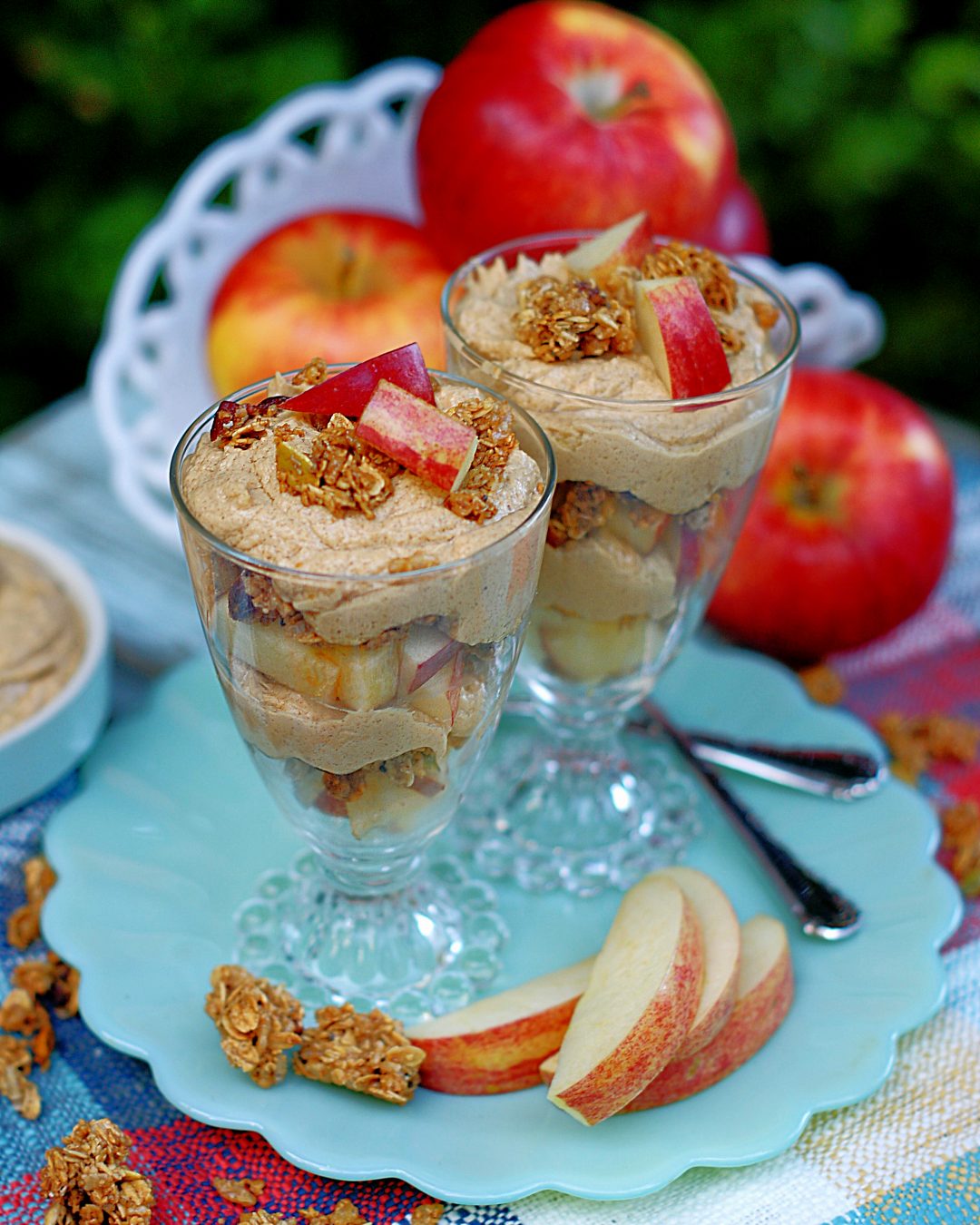 Peanut Butter Yogurt Parfait with Apples & Pumpkin Granola Southern