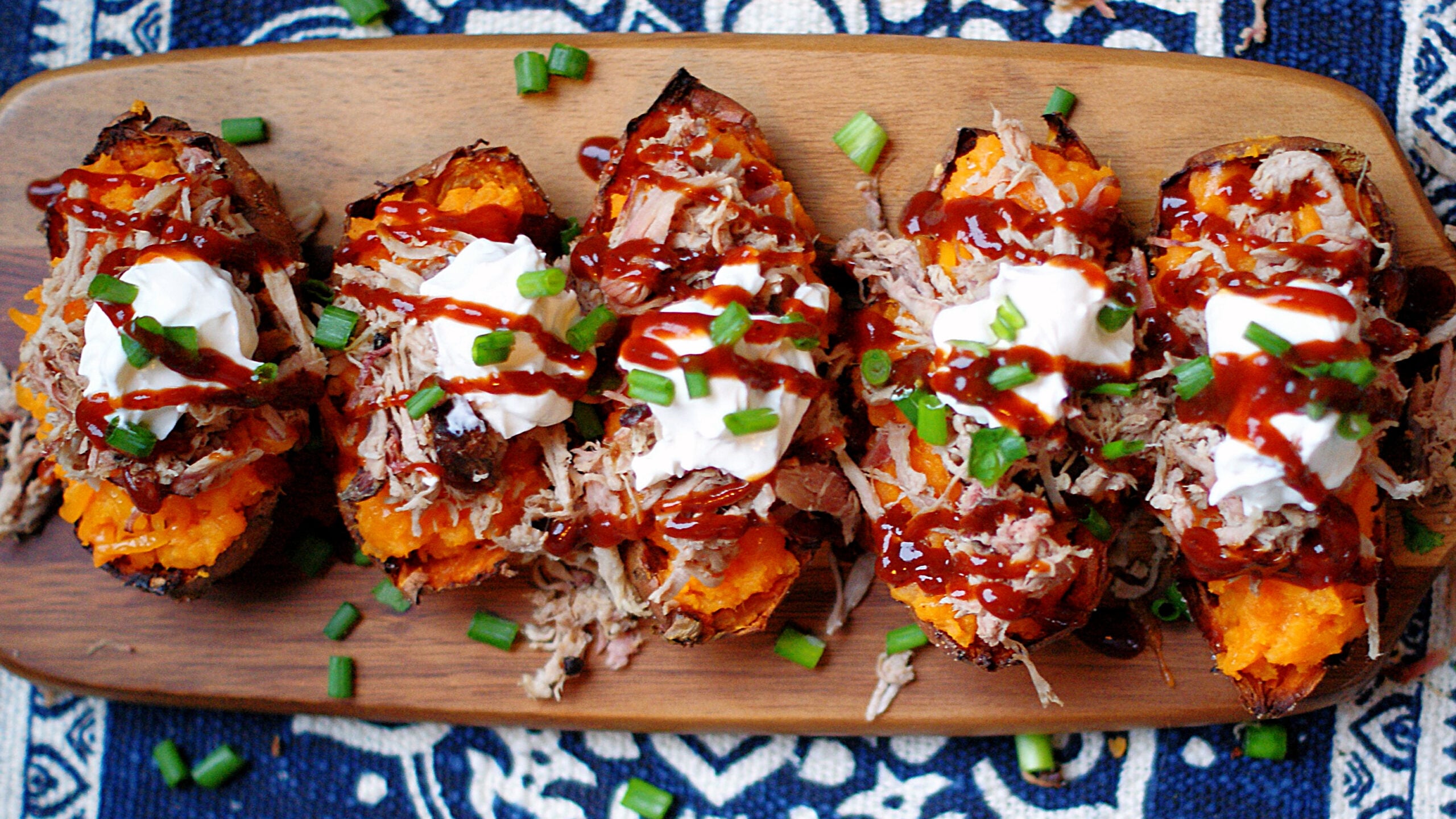Loaded BBQ Sweet Potato Skins