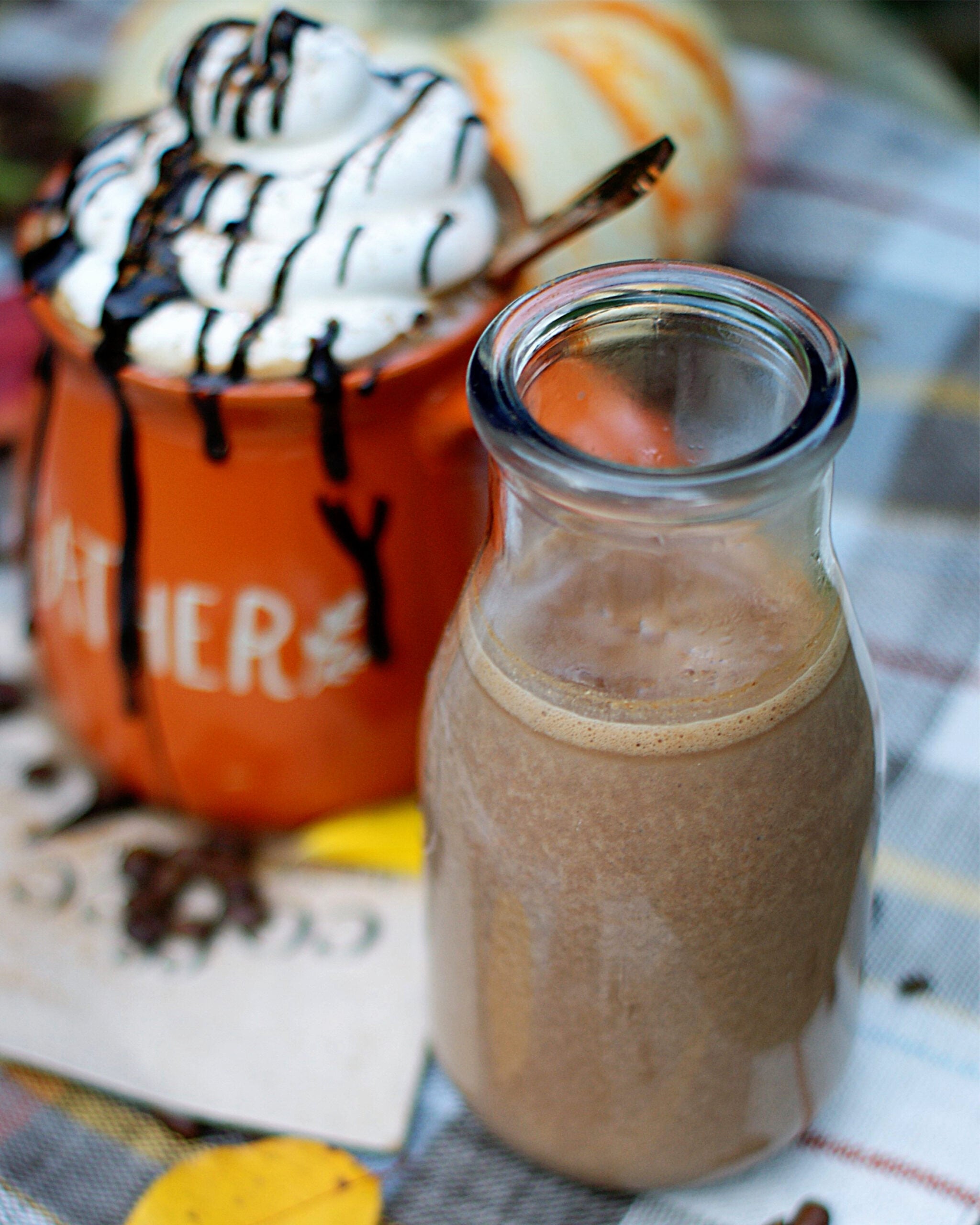 Pumpkin Mocha Latte Coffee Creamer in a karafe