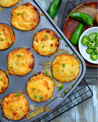 Cheddar Jalapeno Cornbread Muffins from oven