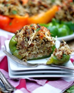 Louisiana Dirty Rice Stuffed Peppers