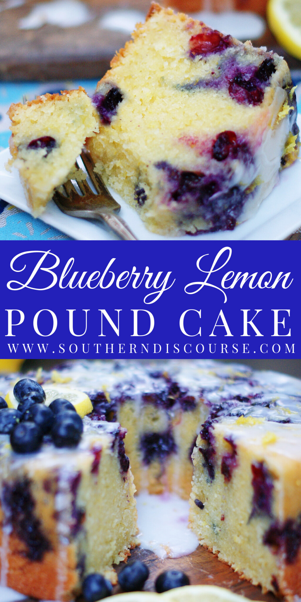 Blueberry Lemon Pound Cake with Lemon Glaze Southern Discourse