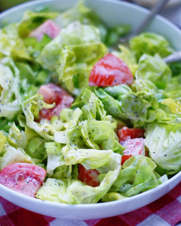 Green Salad with Creamy Mayo Vinaigrette Southern Discourse