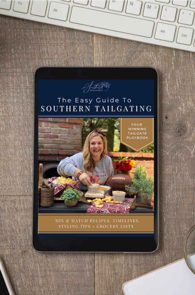 Tailgate Recipes ebook on an ipad lying on a desk.