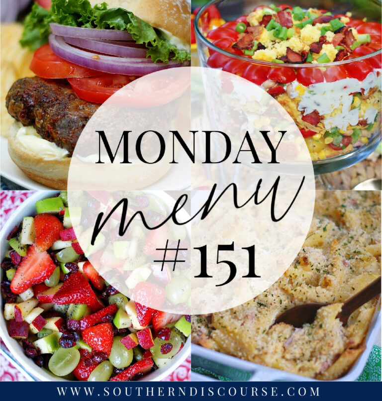 Monday Menu #151- Chicken Cordon Bleu & Burgers - Southern Discourse