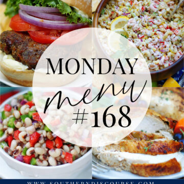 A collage of recipes that work together to make meals that are easy to shop for at the grocery store.