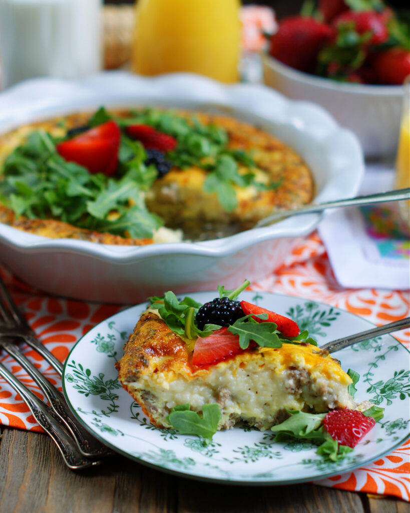 Easy Sausage & Cheese Grits Quiche Southern Discourse