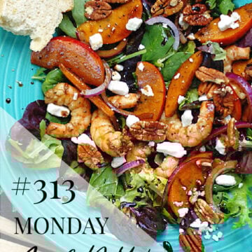 Monday Menu #313- Marinated Peach Salad +Crispy Ranch Chicken Tenders