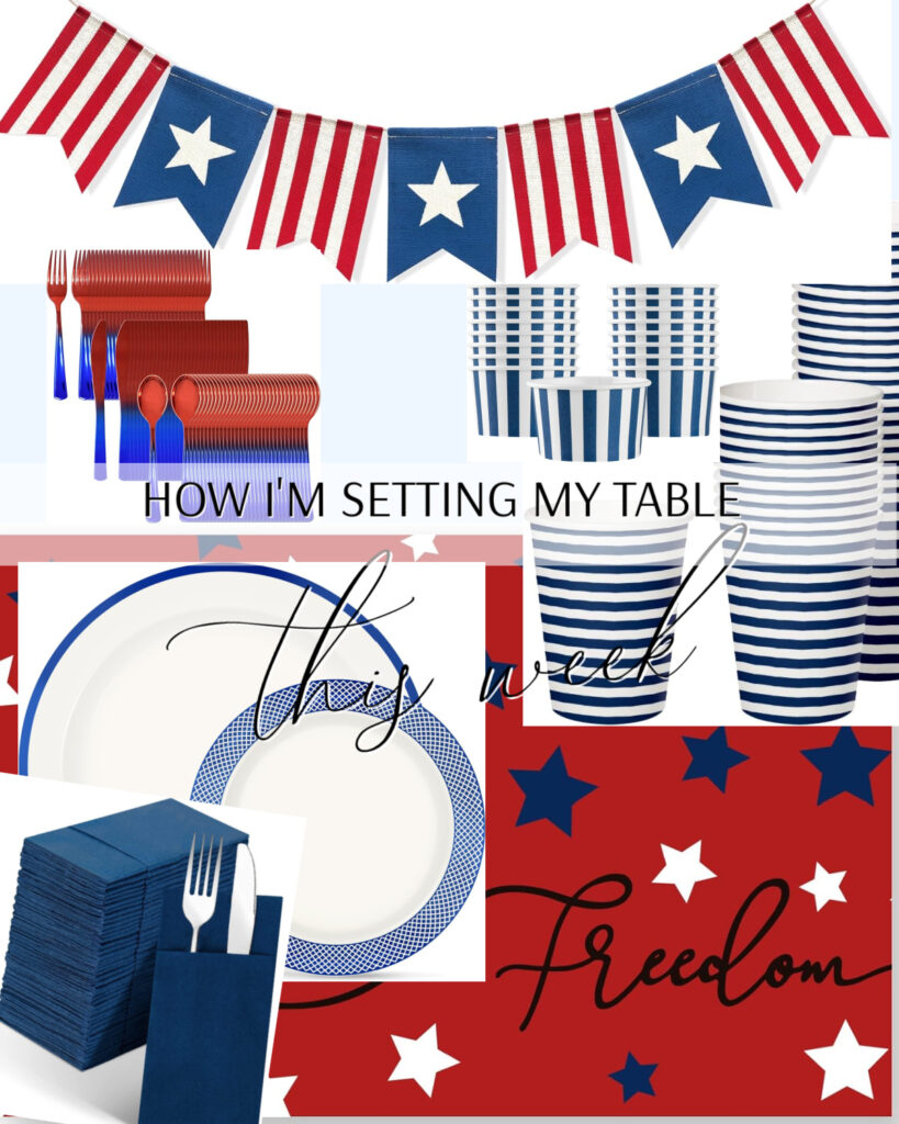 Last minute paper options for a festive july 4th table.