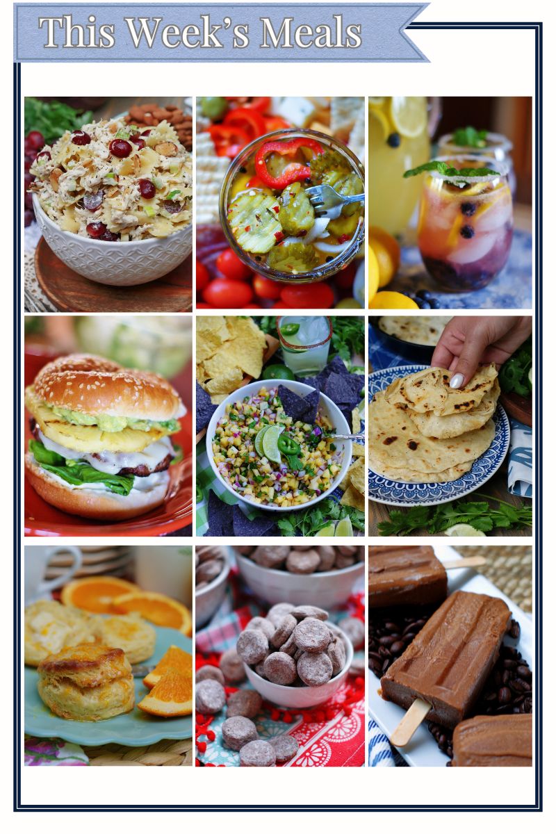 9 recipes included in this week's Monday Menu easy-to-use recipe plan for families.