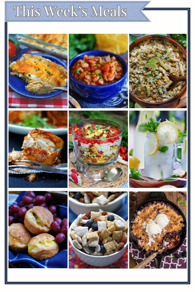 All of this week's recipes featured in a 9 part grid to a give a clear visual of what this week's meal plan ideas look like.