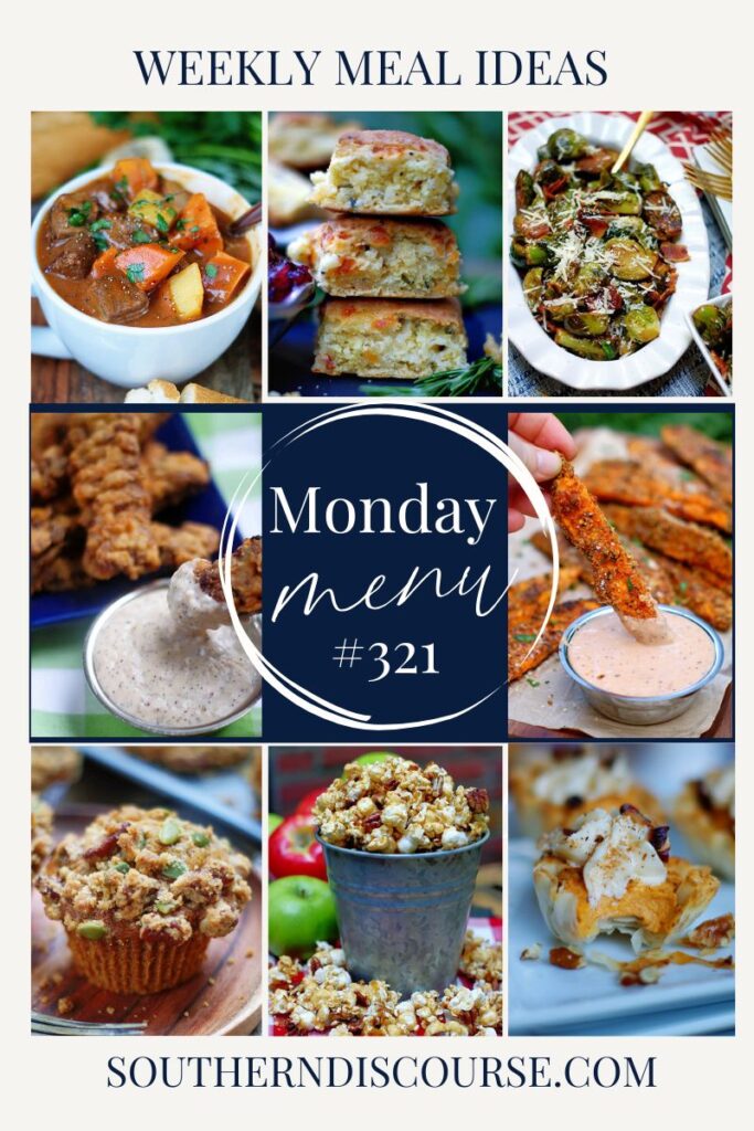 9 grid photo collage showcasing all of the recipes featured in this week's meal plan ideas.