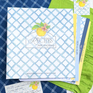 3 ring recipe binder to keep all your favorite printed recipes and recipe cards organized.