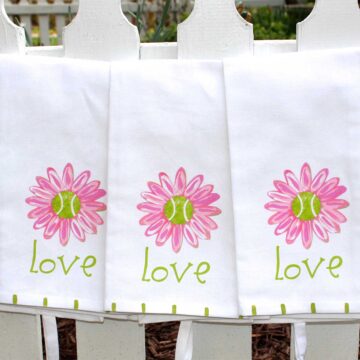 Tennis Love Linen Guest Towels by Lemondaisy Design