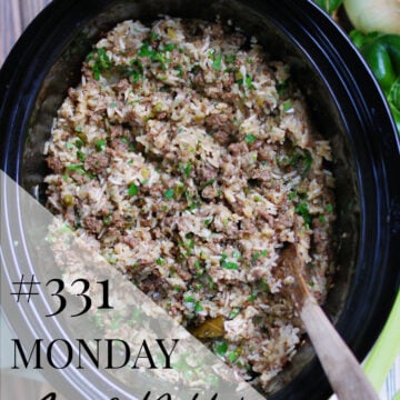 Monday Menu #331- Crock Pot Dirty Rice & Stuffed Peppers